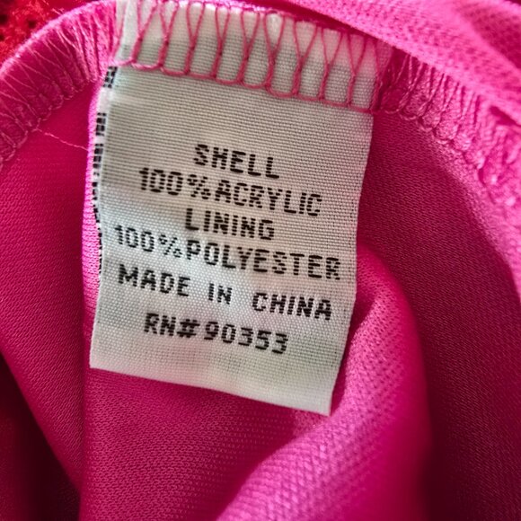 KIngs Road Pink Crochet Lined Dress SL Square Neck Large NWT - Picture 16 of 16